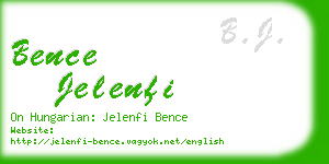 bence jelenfi business card